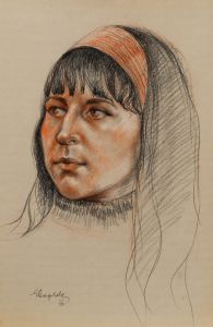 E.P. Clapholt - 1968 Pastel, Red Headband