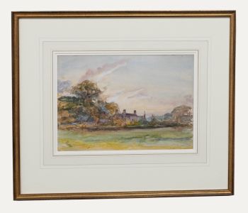 Framed Early 20th Century Watercolour - Manor House Scene