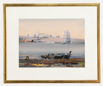 Frank Richards RBA (1863-1935) - Newlyn School Watercolour, A Coastal Outlook