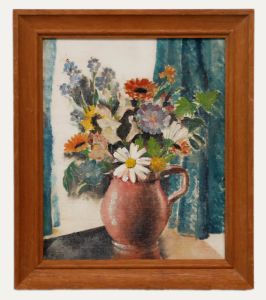 Florence Engelbach (1872-1951) - Early 20th Century Oil, Wildflowers in a Jug