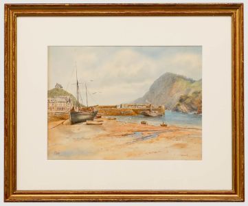 F. Parr - Framed Early 20th Century Watercolour, The Harbour Wall at Ilfracombe