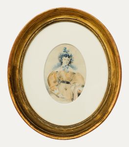 Framed Early 19th Century Watercolour - Portrait of Mrs Duvall