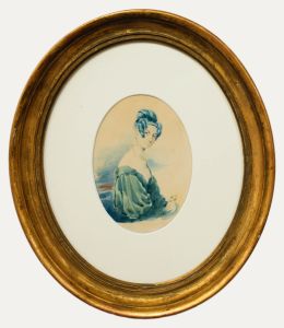 Framed Early 19th Century Watercolour - Relation of the Duvall Family