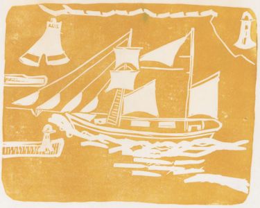 Patricia Johnstone (1944-2023) - Contemporary Woodcut, Ships & Lighthouses