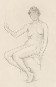Lorna Bing (1897-1993) - 1920 Graphite Drawing, Seated Female Nude