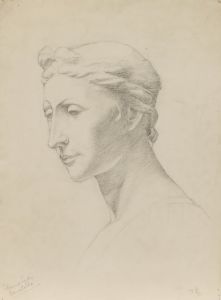 William Kerry - Early 20th Century Graphite Drawing, Florence Lady, Donatello