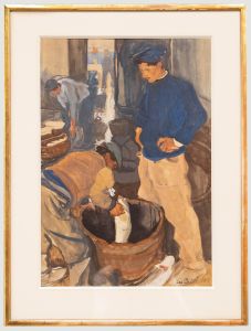 Leo Delitz (1882-1966) - 1914 Oil, Fisherman's Catch