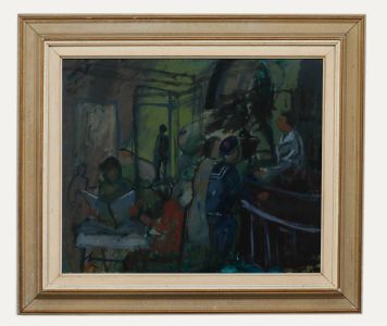 Uno Bornemark - Framed Mid 20th Century Oil, Dinner Reservations