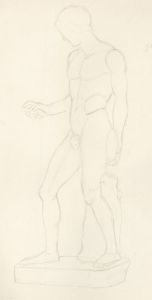 Lorna Bing (1897-1993) - 1915 Graphite Drawing, Discus Thrower