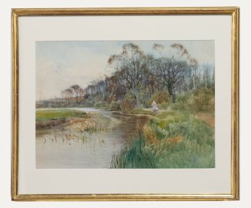 19th Century Watercolour - River Path