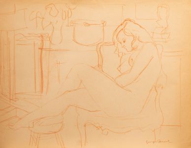 Georges Pacouil (1903-1996) - Mid 20th Century Pastel, Nude in Chair