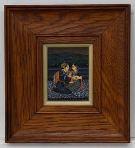 Indian Miniature Early 20th Century Gouache - Lovers in a Landscape