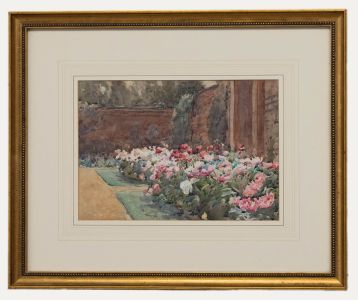 Early 20th Century Watercolour - The Glorious Walled Garden