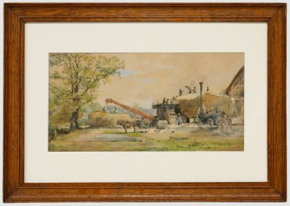Arthur Ackland Hunt (1863-1913) - Framed Watercolour, The Threshing Machine