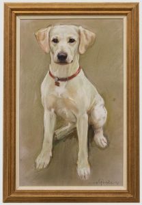 Framed 20th Century Pastel - Portrait of an English Labrador