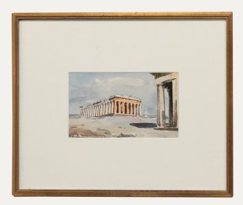 Framed Mid 20th Century Watercolour - The Acropolis