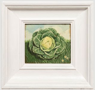 Jane Robinson - Framed Contemporary Oil, Cabbage from the Patch