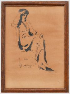 John Cluysenaar (1899-1986) - 1921 Pen and Ink Drawing, A Seated Lady