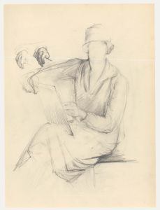 Attrib. John Cluysenaar (1899-1986) - Graphite Drawing, Study of an Artist