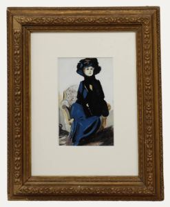 Early 20th Century Watercolour - Edwardian Lady