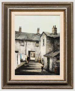 Laurence Rushton (1919-1994) - Framed 20th Century Oil, Hanging out the Washing
