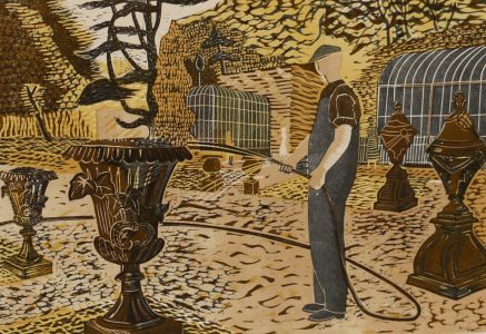 David Bethel (1923-2006) - 1951 Linoprint, In the Zoo, Clifton