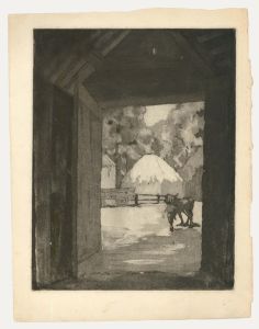 Early 20th Century Etching - Turning Out