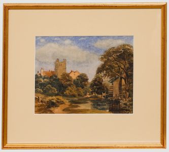 Attrib. John Flower (1793-1861) - Framed Watercolour, The Village Pond