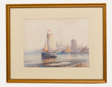 Wilfred Knox (1884-1966) - Framed Watercolour, Amsterdam Harbour