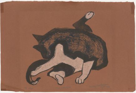 Percy Drake-Brookshaw (1907-1993) - 1971 Woodcut, Nine Lives 12
