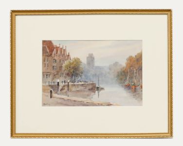 C. M. Southby - Framed Early 20th Century Watercolour, Boats on the Canal