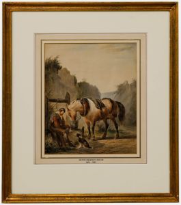 Pieter Frederick van Os (1808-1892) - 20th Century Oil, A Horse Watering