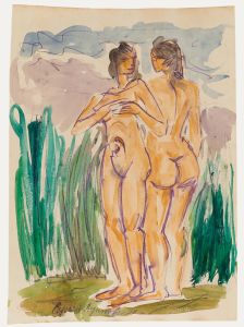 20th Century Watercolour - Nude Pair