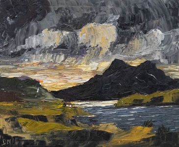 Daniel Nichols - Contemporary Oil, Last Light on the Loch