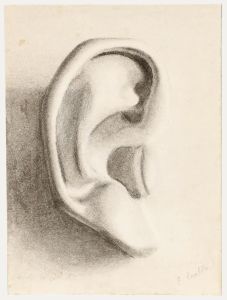 E. Easton - Early 20th Century Charcoal Drawing, A Listening Ear II