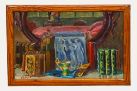 Henry Portal (1890-1982) - 1959 Oil, The Bookshelf