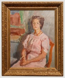 Bertrand Py (1895-1973) - Framed Mid 20th Century Oil, Lady in Pink