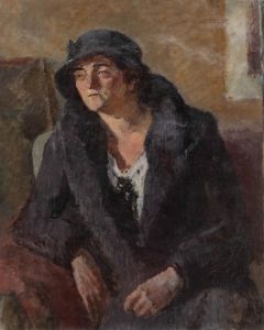 Bertrand Py (1895-1973) - Mid 20th Century Oil, A Lady in Purple