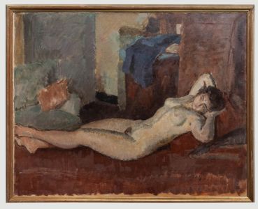 Bertrand Py (1895-1973) - 1937 Oil, Nude On Chaise Longue