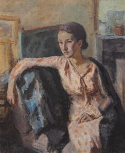 Bertrand Py (1895-1973) - Mid 20th Century Oil, Woman in a Patterned Dress