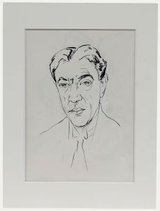 Belgian School Early 20th Century Pen and Ink Drawing - Portrait of a Gentleman