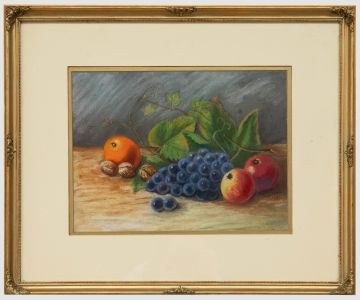Framed Mid 20th Century Pastel - Still Life of Fruit