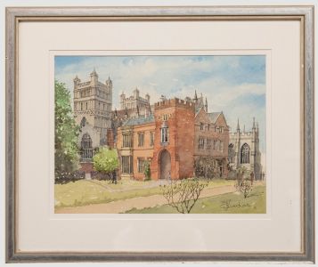 Colin Marshall - 1971 Watercolour, Bishop's Palace Exeter