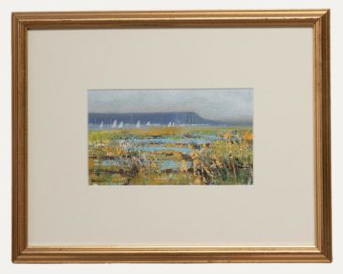 Chris Hollick (b.1946) - Framed 20th Century Acrylic, Wetlands Before An Estuary