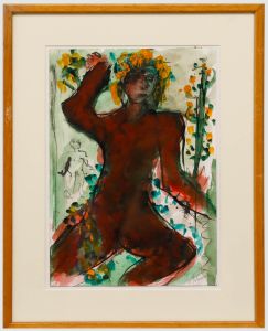 Nan Frankel (1929-2021) - 20th Century Watercolour, Flowers in her Hair