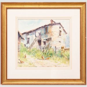 Chris Hollick (b.1946)  - 20th Century Watercolour, Barn in South West France