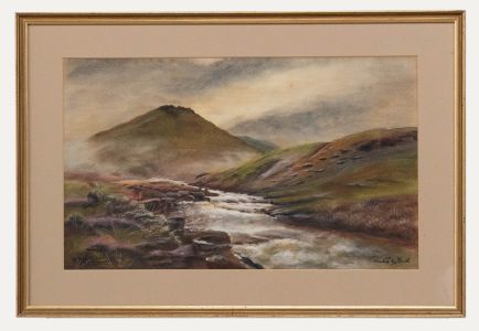 Richard Hext (1895-1975) - 1928 Watercolour, Dartmoor Painted by Mouth
