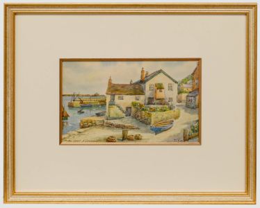 Thomas Herbert Victor (1894-1980) - Watercolour, Old Wharf, Mousehole