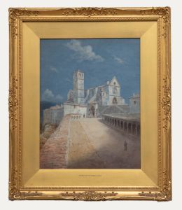 William Noel Johnson (act.1887-1914) - Watercolour, Church of St Francis Assisi