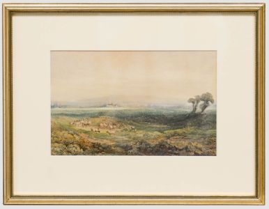 Framed Late 19th Century Watercolour - Summer Grazing